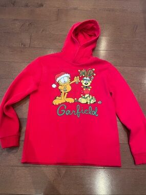 NWT H&M Red Kids Garfield Holiday Hoodie